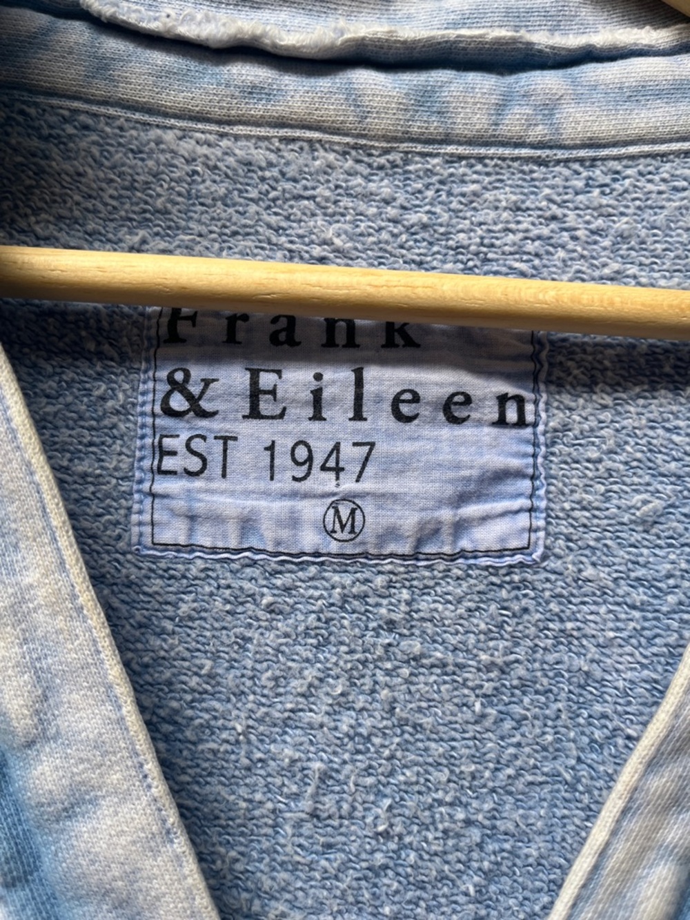 Frank and Eileen Patrick Popover Sweatshirt Triple Terry In Mineral Blue M - Picture 6 of 8